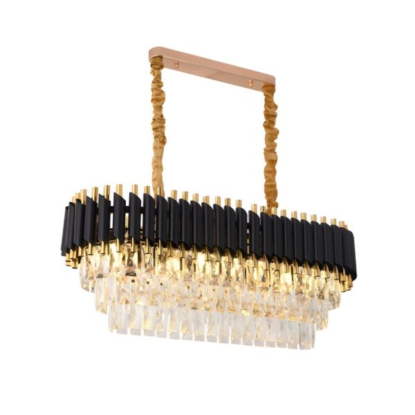 LUSTRE DE CRISTAL DOURADO RETANGULAR