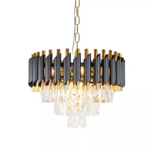 Lustre Pendente de Cristal Dourado