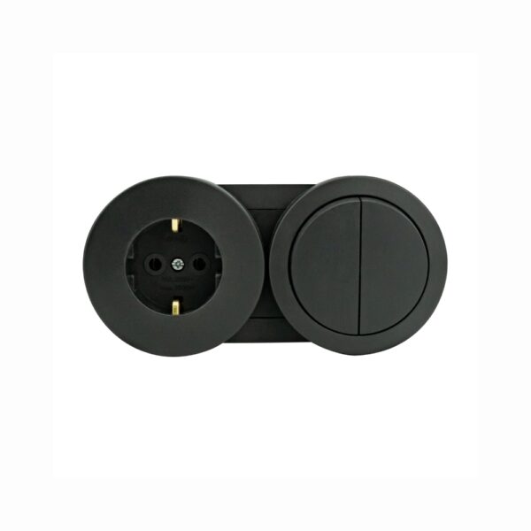 Tomada e Interruptor Duplo Estanque