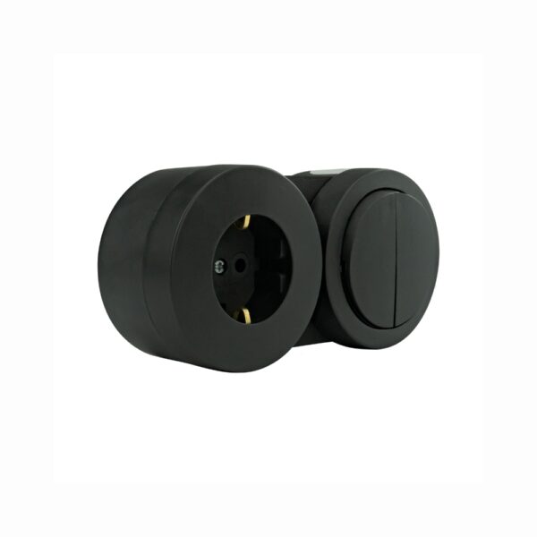 Tomada e Interruptor Duplo Estanque