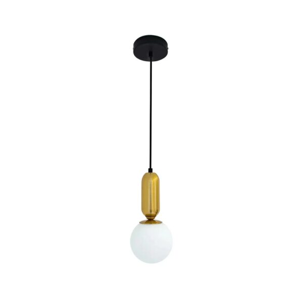 Candeeiro de 1 Lâmpada Preto e Dourado