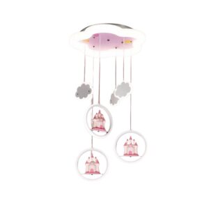 Candeeiro Infantil Castelo Rosa